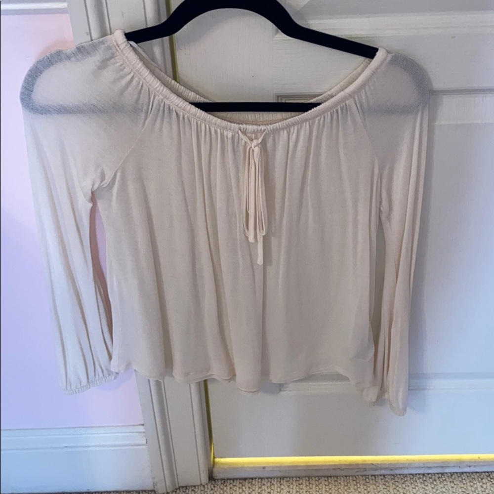 Cream long leave shirt